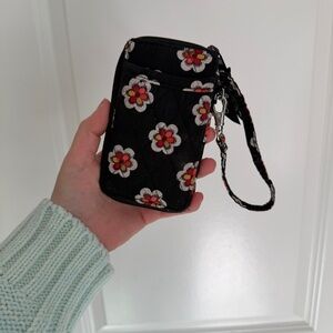 Vera Bradley Black Floral Wristlet